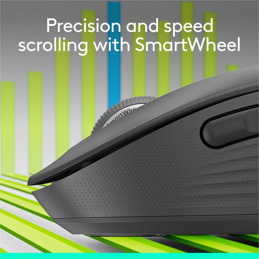 Logitech Signature M650 Wireless Mouse - For Small to Medium Sized Hands, 2-Year Battery, Silent Clicks, Customizable Side Buttons, Bluetooth, Multi-Device Compatibility (Graphite) - 910-006250