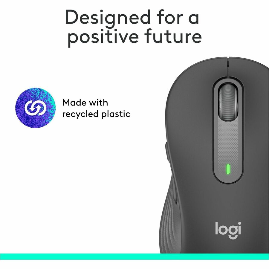 Logitech Signature M650 Wireless Mouse - For Small to Medium Sized Hands, 2-Year Battery, Silent Clicks, Customizable Side Buttons, Bluetooth, Multi-Device Compatibility (Graphite) - 910-006250