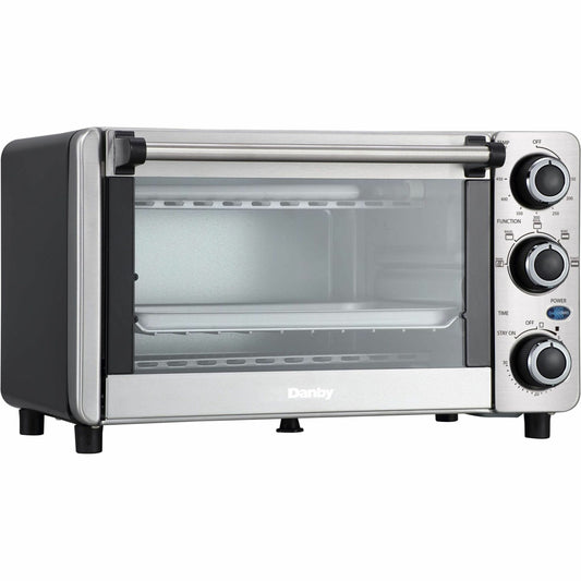 Danby 0.4 cu. ft./12L 4 Slice Countertop Toaster Oven in Stainless Steel