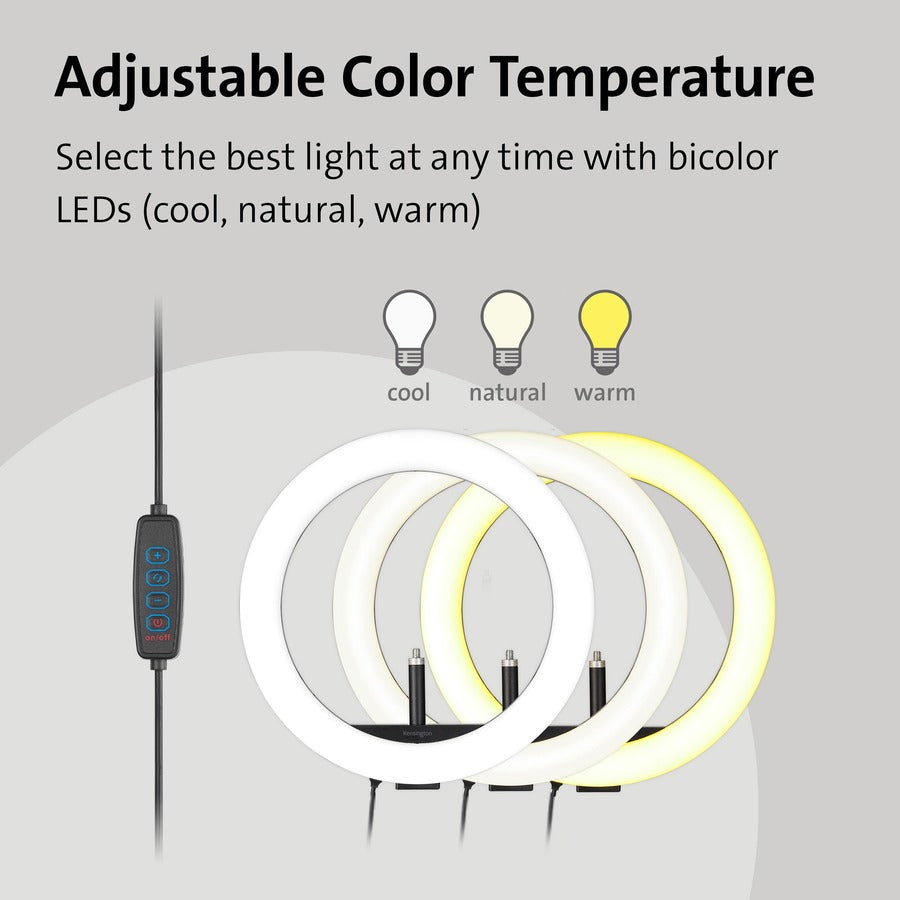 Kensington L1000 Bicolour Ring Light with Webcam Mount - K87653WW