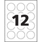 Avery&reg; Glossy White Round Soap and Candle Labels 2" Diameter, Permanent Adhesive, for Laser Printers - 22840