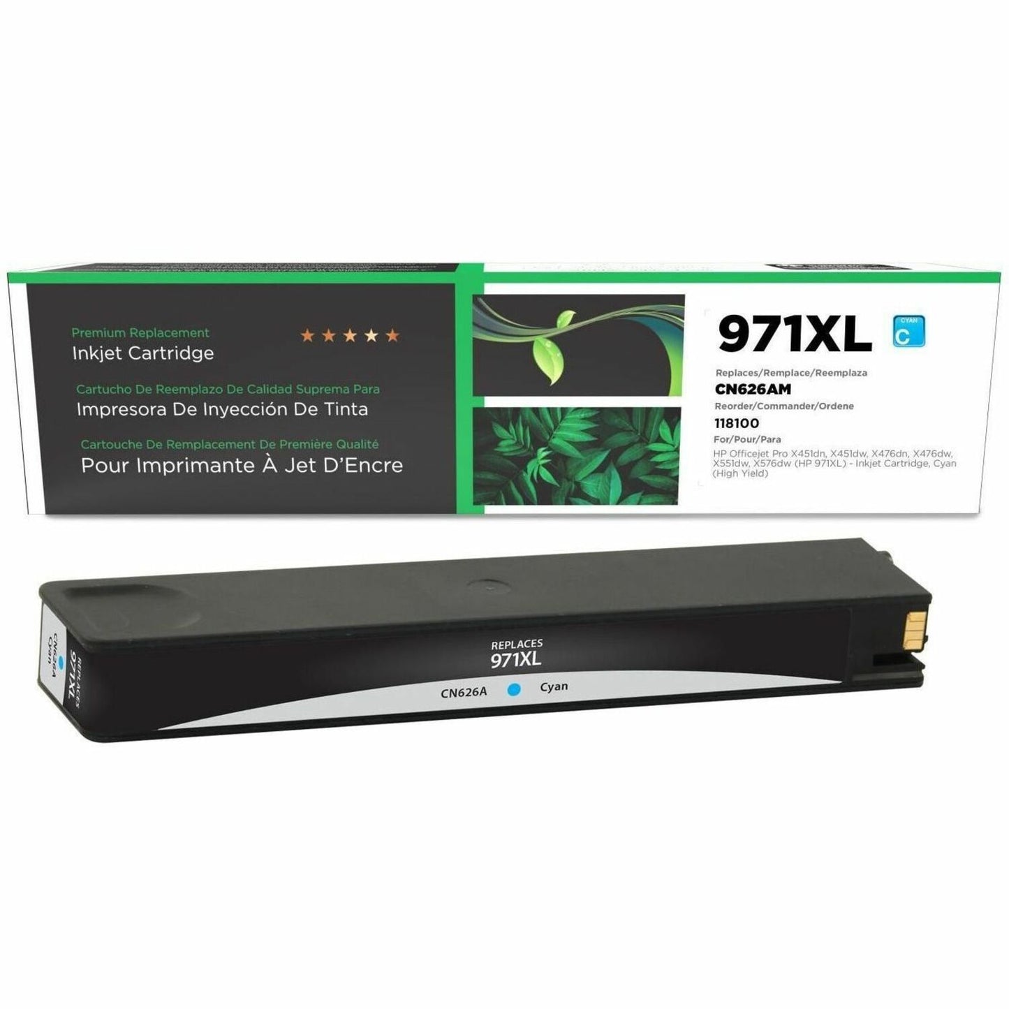CIG Remanufactured High Yield Inkjet Ink Cartridge 971XL (CN626AM) - Cyan - 1 Each