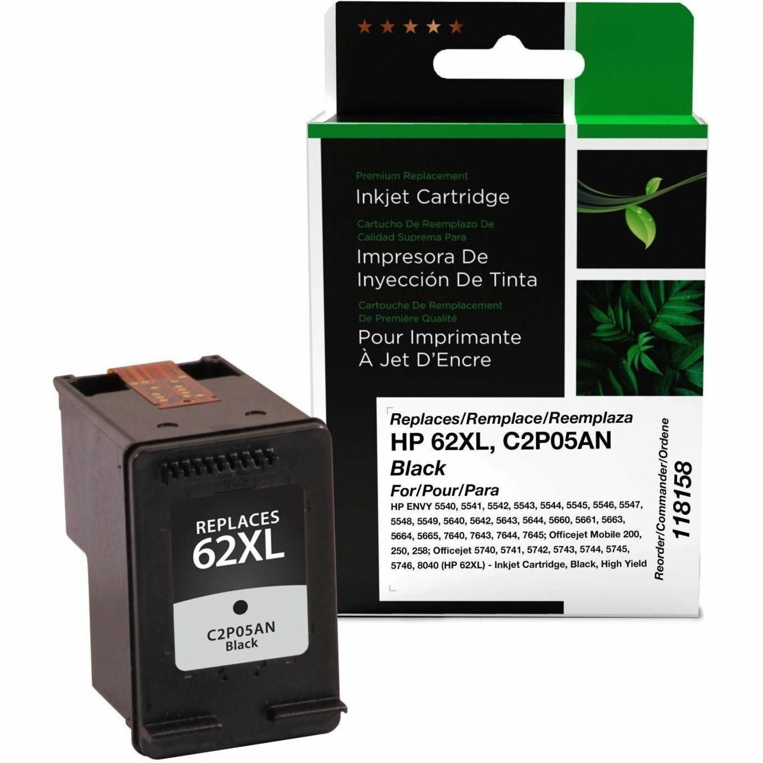 CIG Remanufactured High Yield Inkjet Ink Cartridge 62XL (C2P05AN) - Black - 1 Each