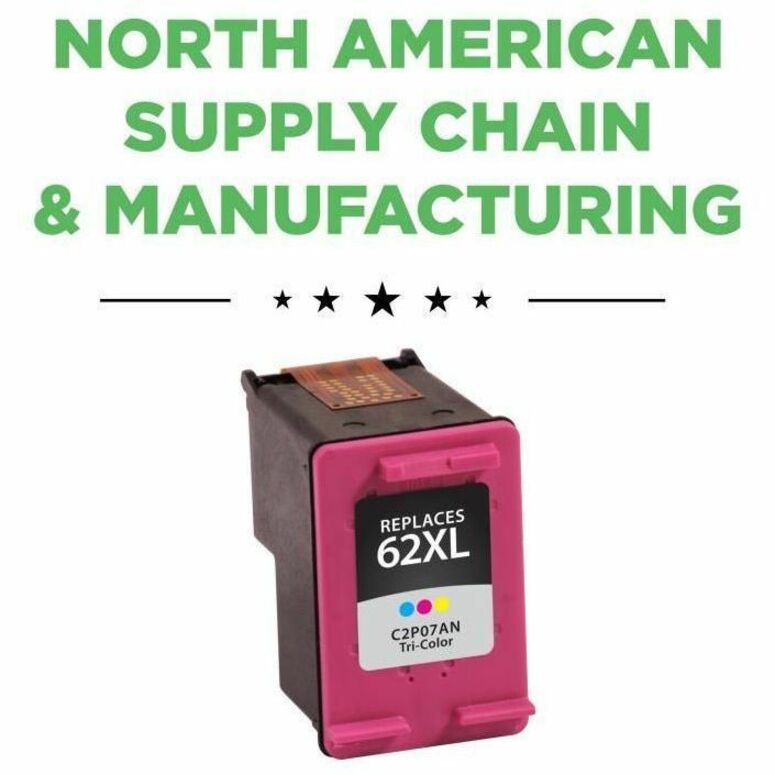 CIG Remanufactured High Yield Inkjet Ink Cartridge 62XL (C2P07AN) - Tri-color - 1 Each - 118159