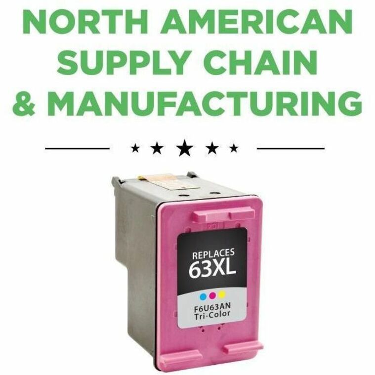CIG Remanufactured High Yield Inkjet Ink Cartridge 63XL (F6U63AN) - Tri-color - 1 Each - 118133