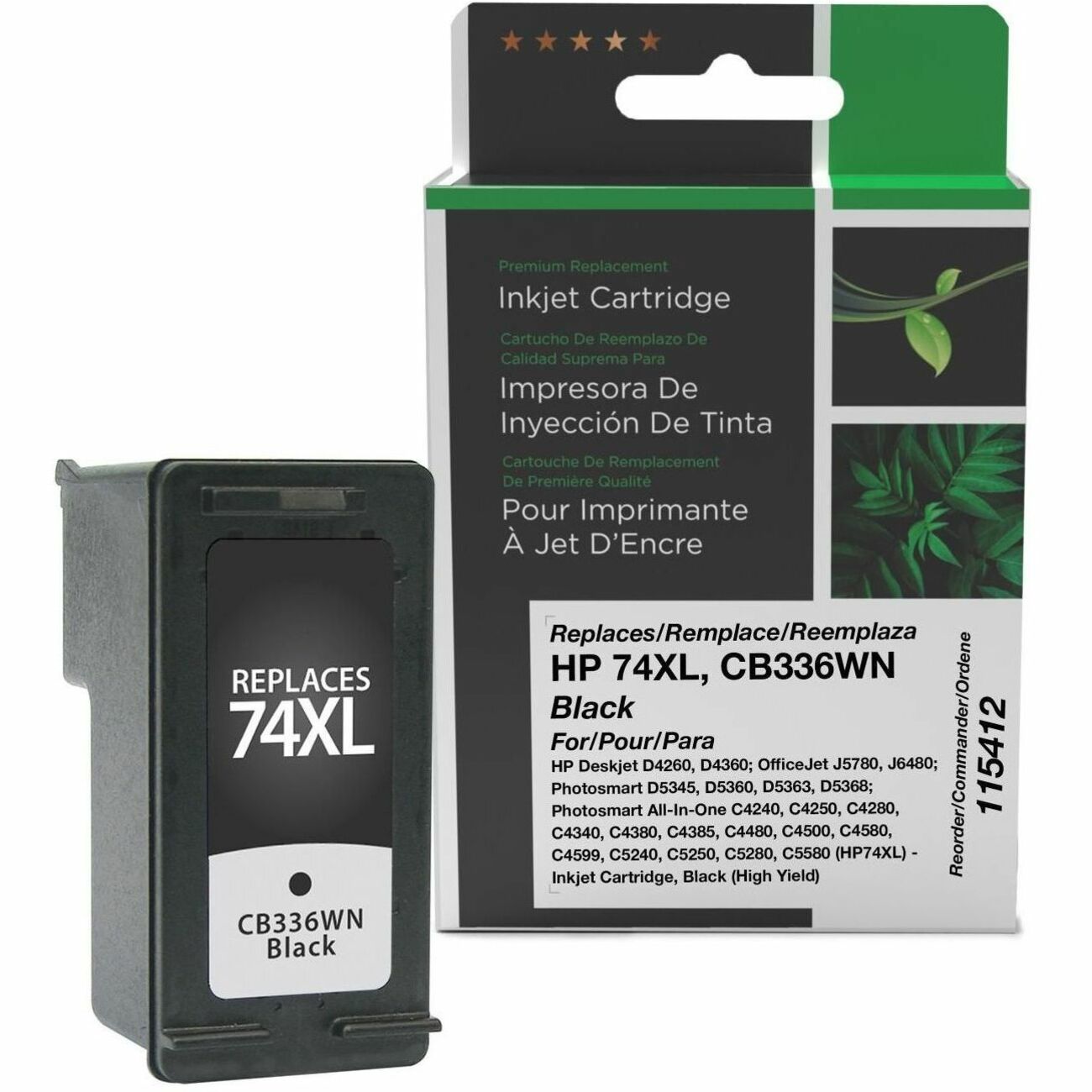 CIG Remanufactured High Yield Inkjet Ink Cartridge 74XL (CB336WN) - Black - 1 Each