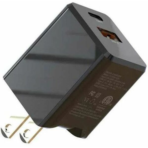 Blu Element BEWCA20WB Wall Charger Dual USB-C 20W PD and USB-A Black - 101-1468