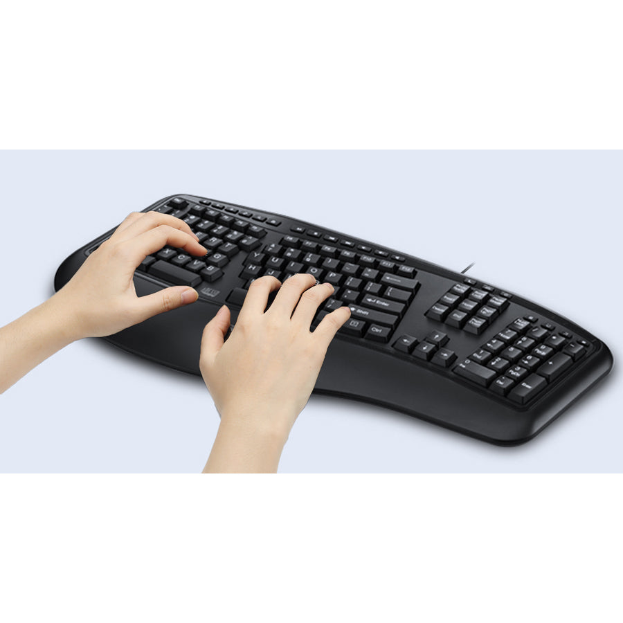 Adesso Ergonomic Wired Keyboard - AKB-150UB