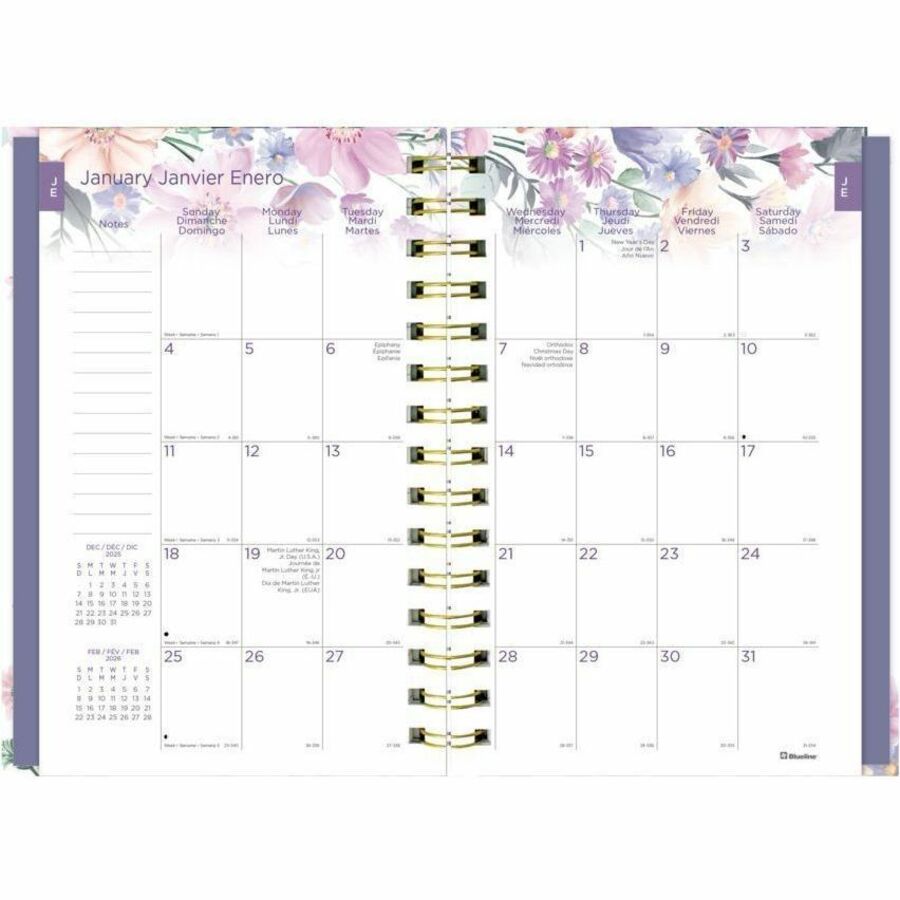 Blueline Passion Weekly/Monthly Planner 8"x 5" , Bilingual - C34001C.01B