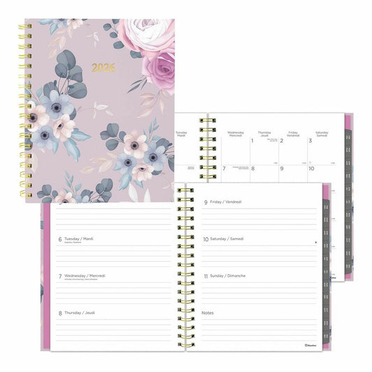 Blueline Lavender Floral Weekly/Monthly Planner