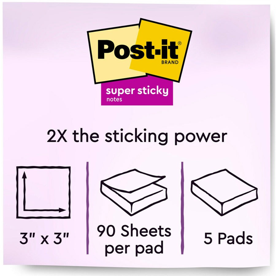 Post-it&reg; Super Sticky Note Pads - Summer Joy Color Collection - 65412SSJOY