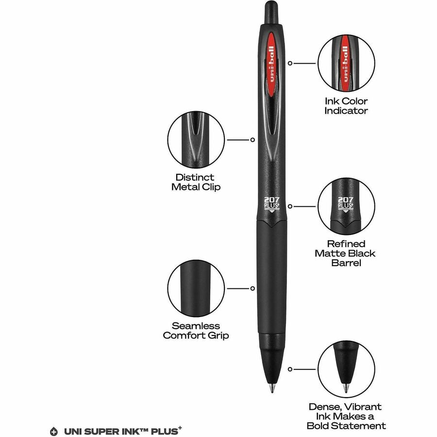 uniball 207 Plus+ Retractable Gel Pens - 70464