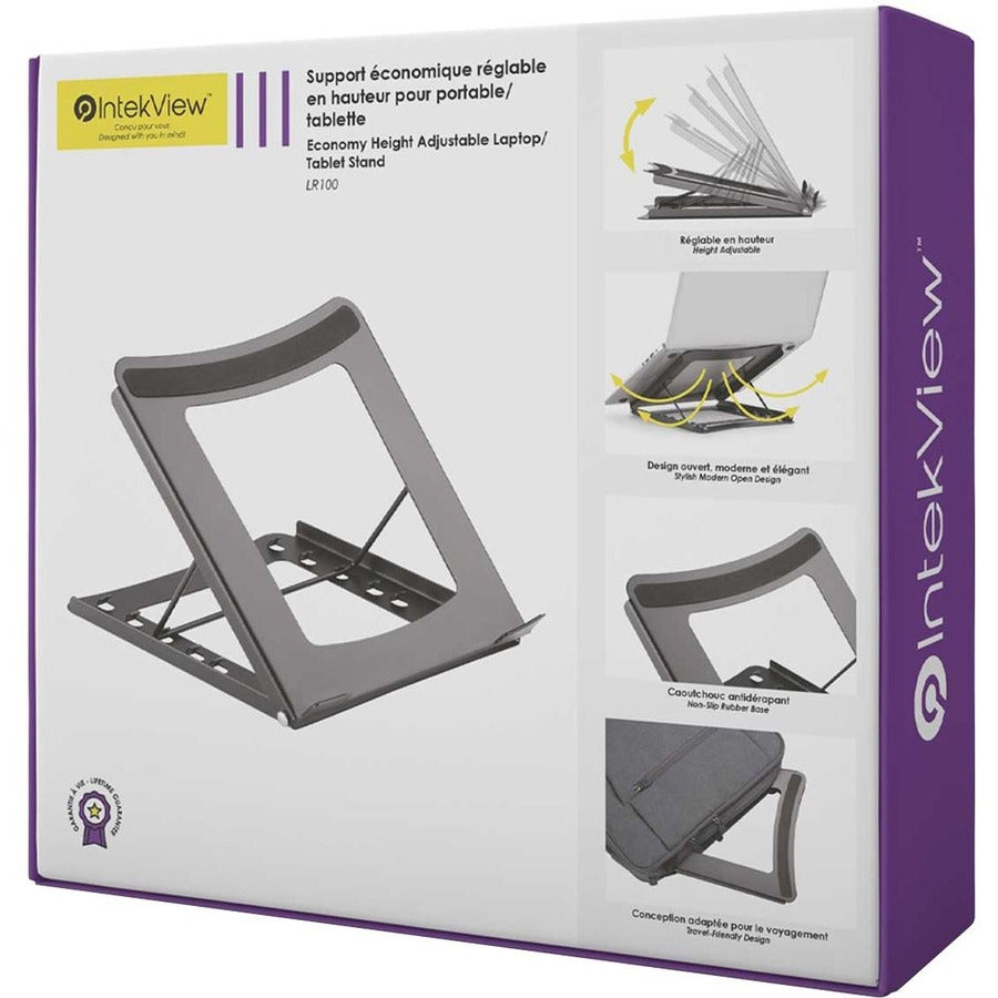 IntekView Height Adjustable Ergonomic Laptop & Tablet Stand - LR100
