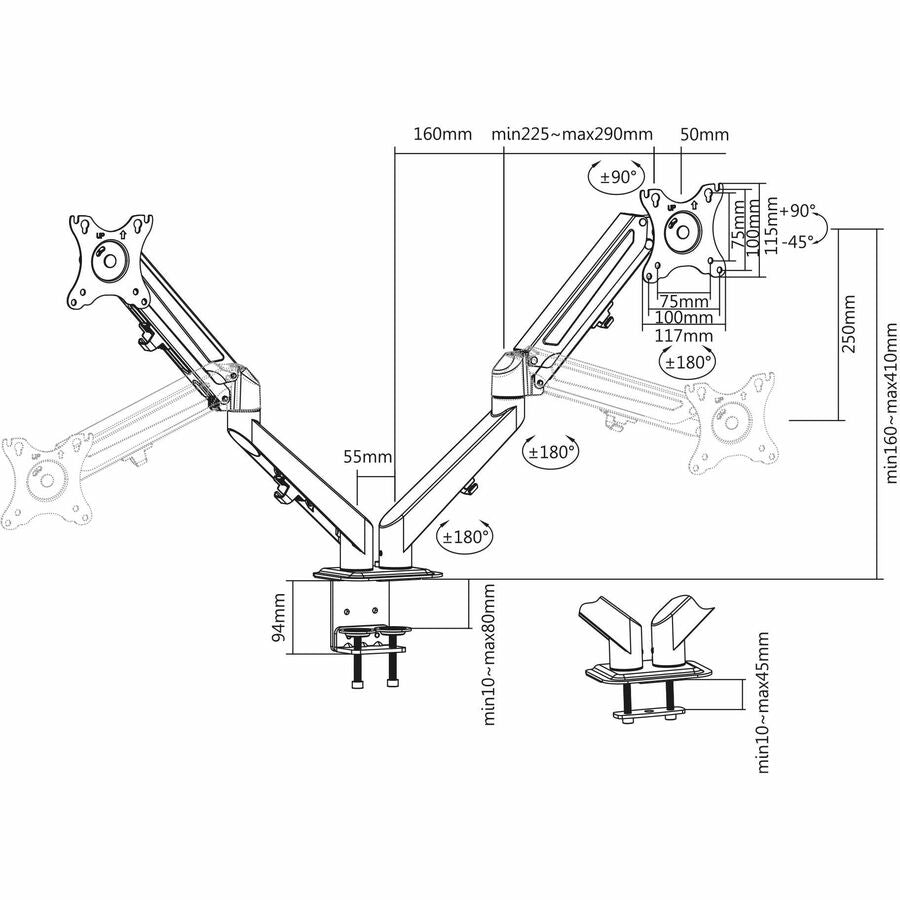 IntekView Ergonomic Monitor Mounting Arm - MS152