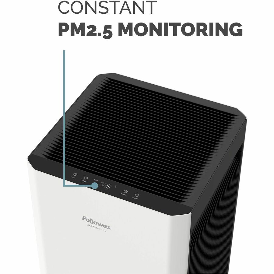 Fellowes AeraMax SV Air Purifier - True HEPA - Ultra-Quiet - 1500 Sq. ft. - White - 9794501