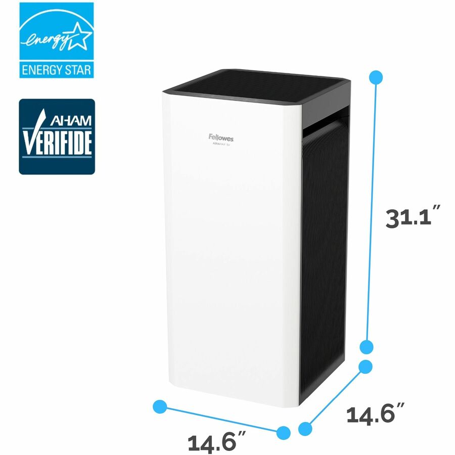 Fellowes AeraMax SV Air Purifier - True HEPA - Ultra-Quiet - 1500 Sq. ft. - White - 9794501
