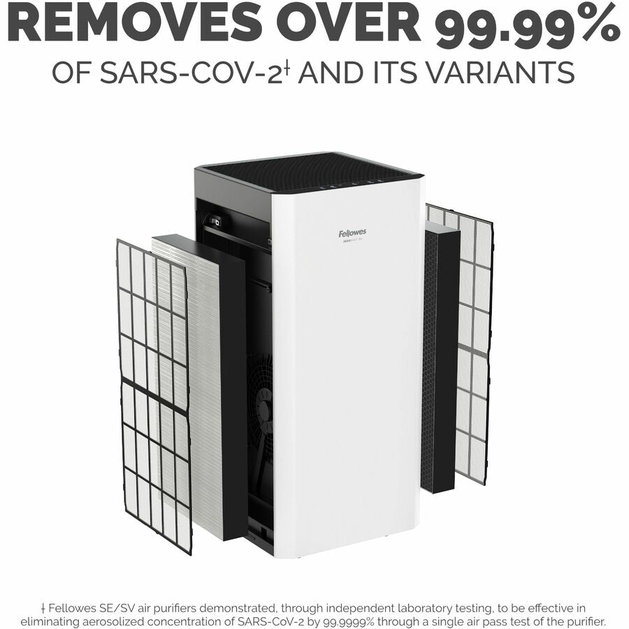 Fellowes AeraMax SV Air Purifier - True HEPA - Ultra-Quiet - 1500 Sq. ft. - White - 9794501