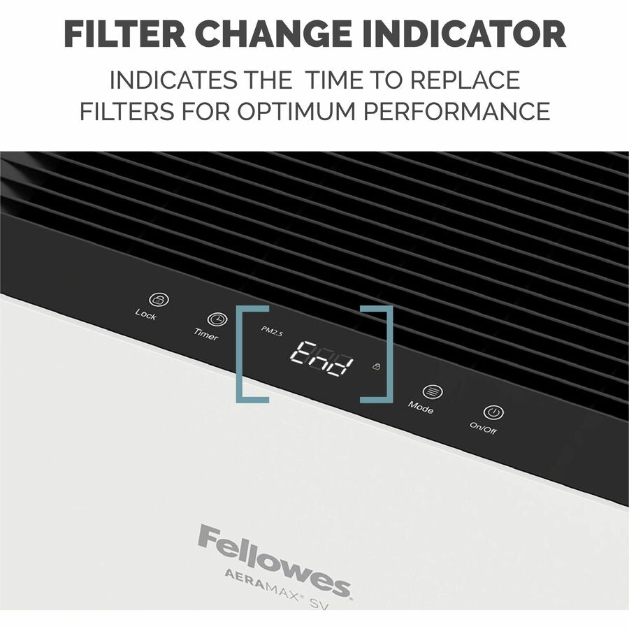 Fellowes AeraMax SV Air Purifier - True HEPA - Ultra-Quiet - 1500 Sq. ft. - White - 9794501