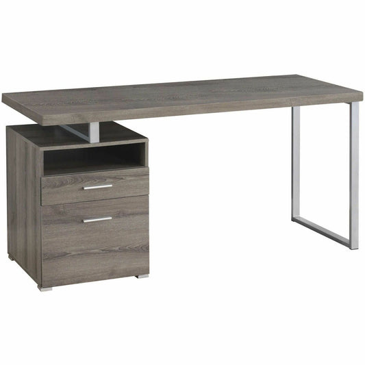 Monarch Specialties Computer Desk - 60"L / Dark Taupe / Silver Metal