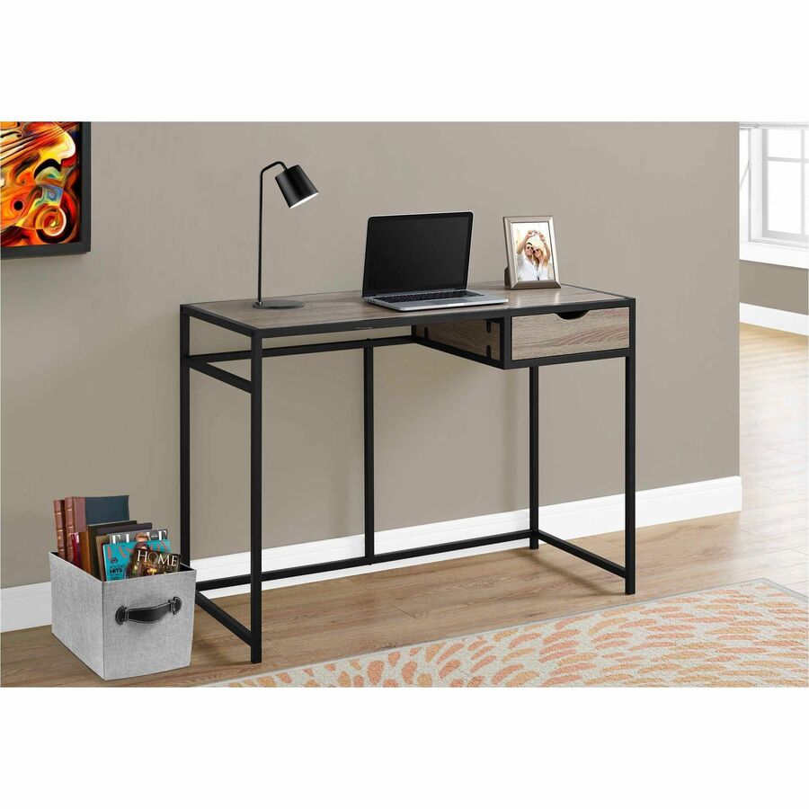 Monarch Specialties Computer Desk - 42"l / Dark Taupe / Black Metal - I 7221