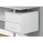 Monarch Specialties Computer Desk - 70"L White / Cement-Look Left/Right Face - I7307