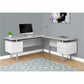 Monarch Specialties Computer Desk - 70"L White / Cement-Look Left/Right Face - I7307