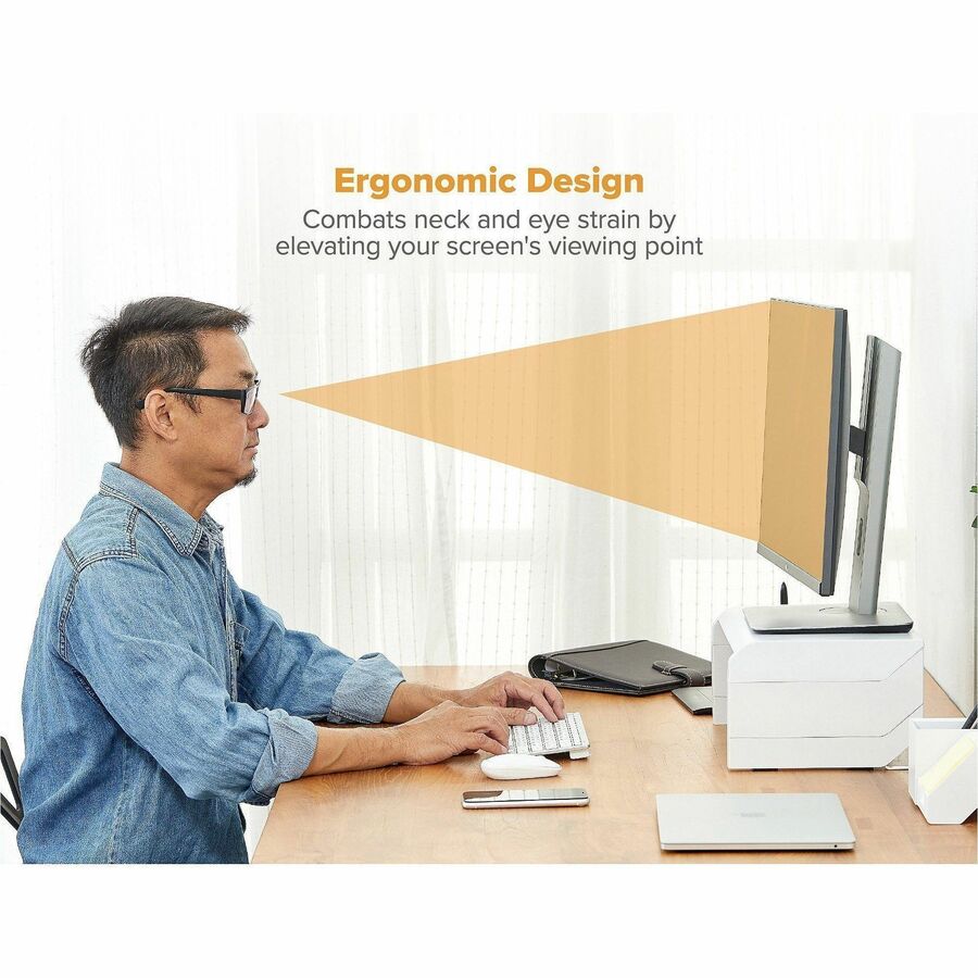 Bostitch Konnect Adjustable Monitor Stand Riser - KT-STAND-WHT