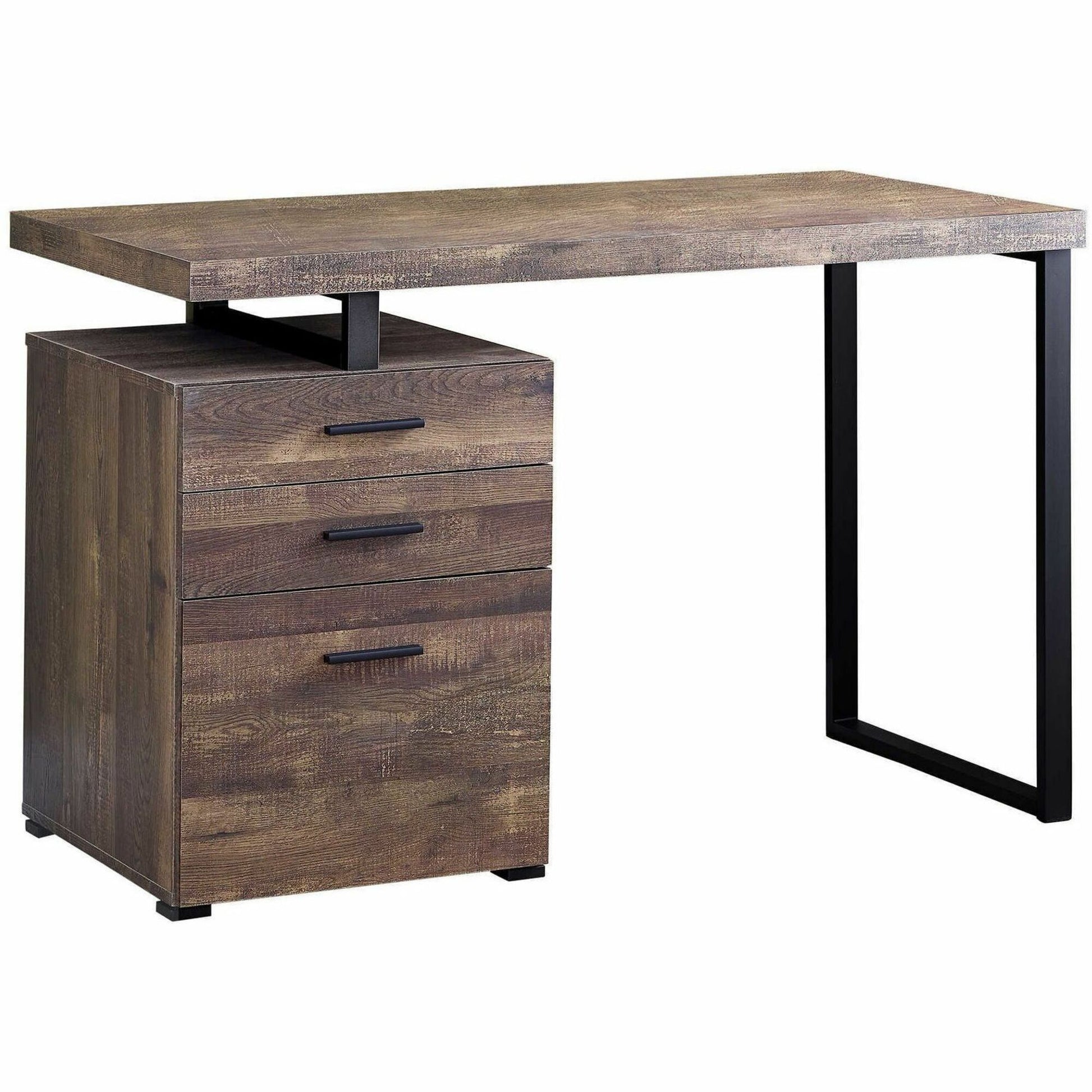 Monarch Specialties Computer Desk - 48"L / Brown Reclaimed Wood / Black Metal