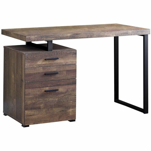 Monarch Specialties Computer Desk - 48"L / Brown Reclaimed Wood / Black Metal