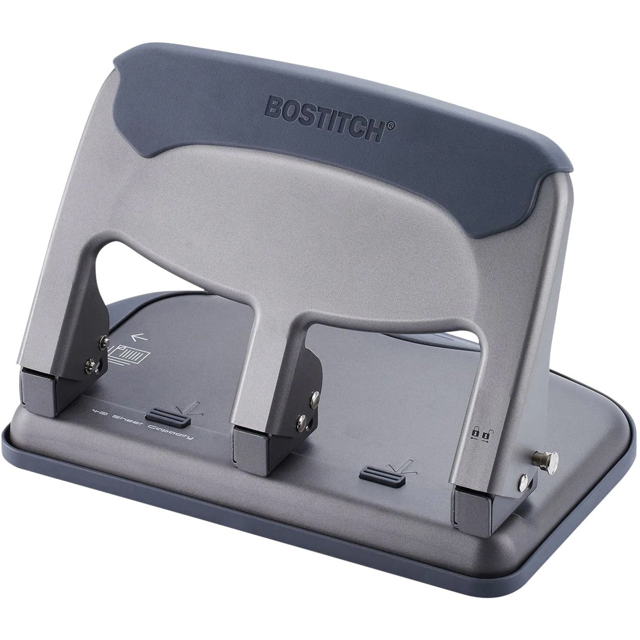 Bostitch Antimicrobial EZ Squeeze™? 40 Sheet Hole Punch, Gray/Black