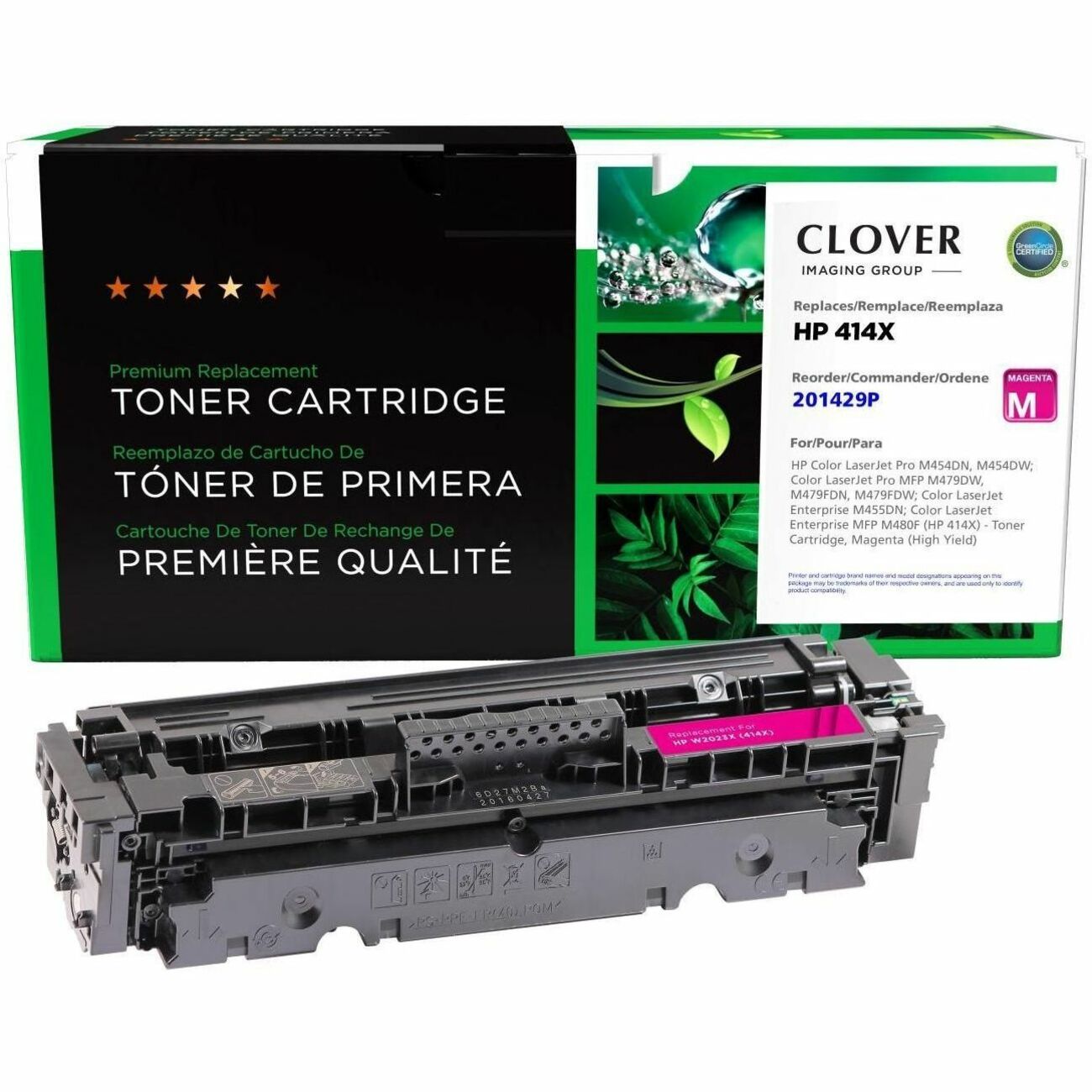 CIG Remanufactured High Yield Laser Toner Cartridge - Box 414X (HP W9093MC, W2023X) - Magenta - 1 Each