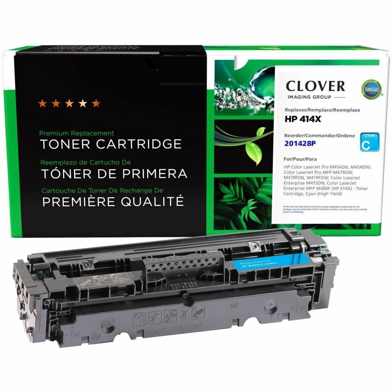 CIG Remanufactured High Yield Laser Toner Cartridge - Box 414X (HP W9091MC, W2021X) - Cyan - 1 Each