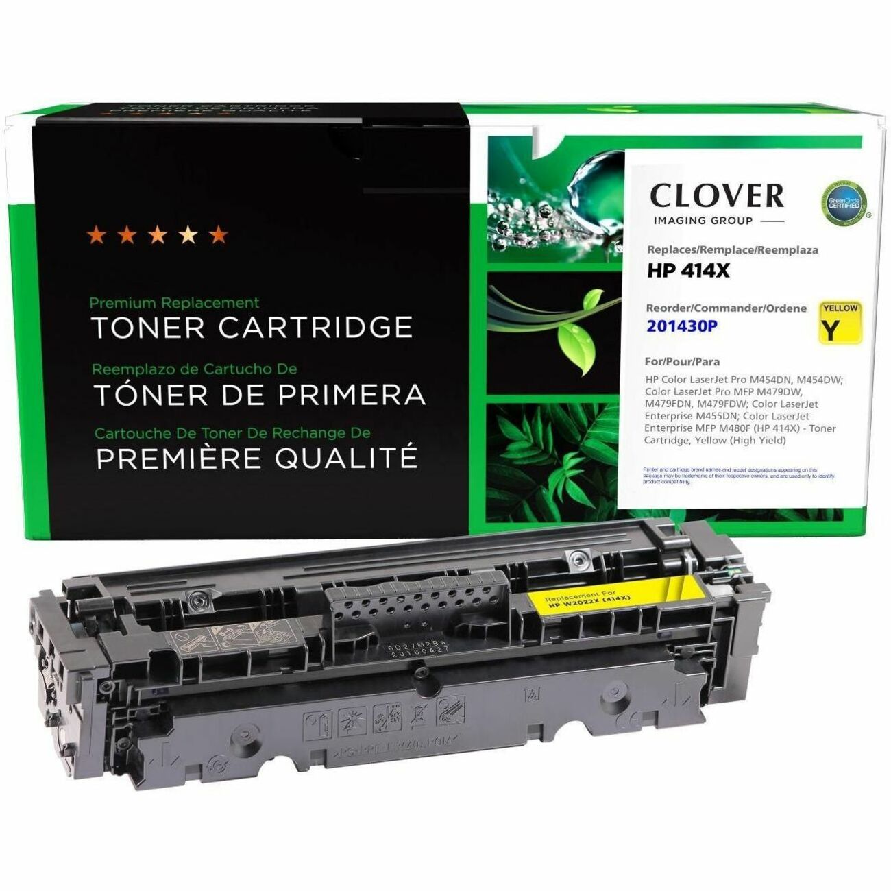 CIG Remanufactured High Yield Laser Toner Cartridge - Box 414X (HP W9092MC, W2022X) - Yellow - 1 Each