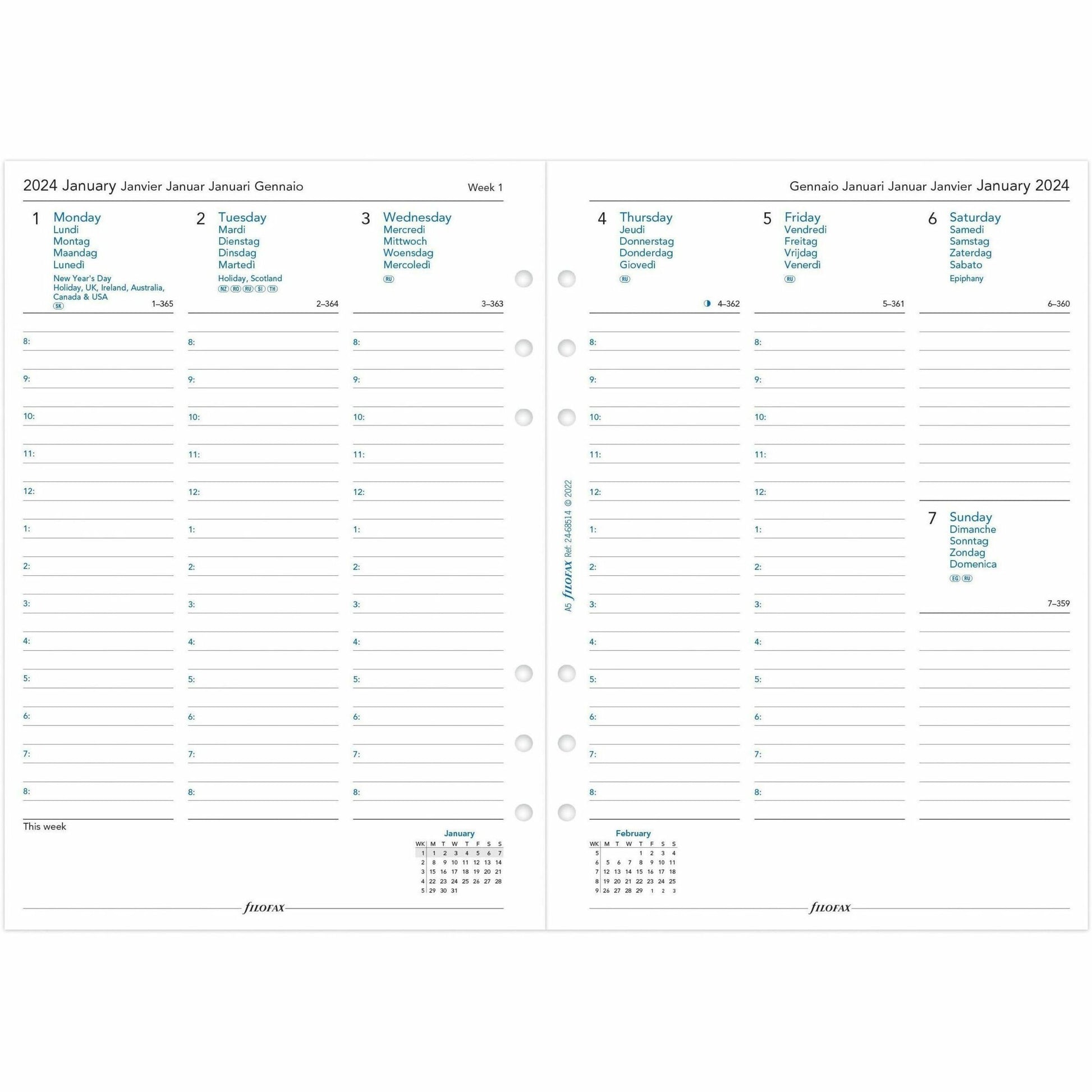 Filofax Appointment Book Refill