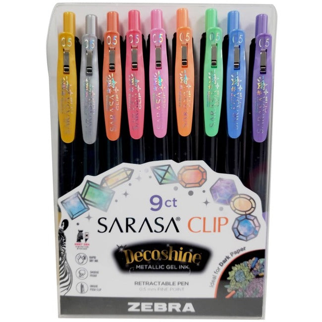 Zebra Sarasa Clip Decoshine Retractable Gel Pens 0.5 mm