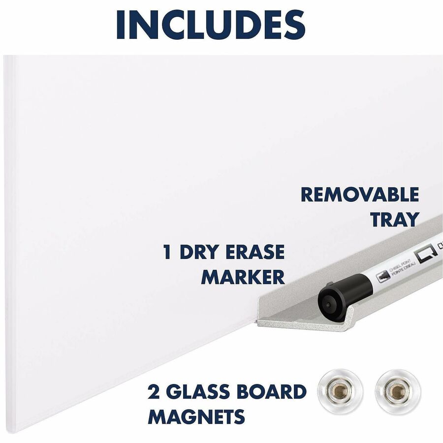 Quartet InvisaMount Vertical Glass Dry-Erase Board - 28x50 - Q012850IMW