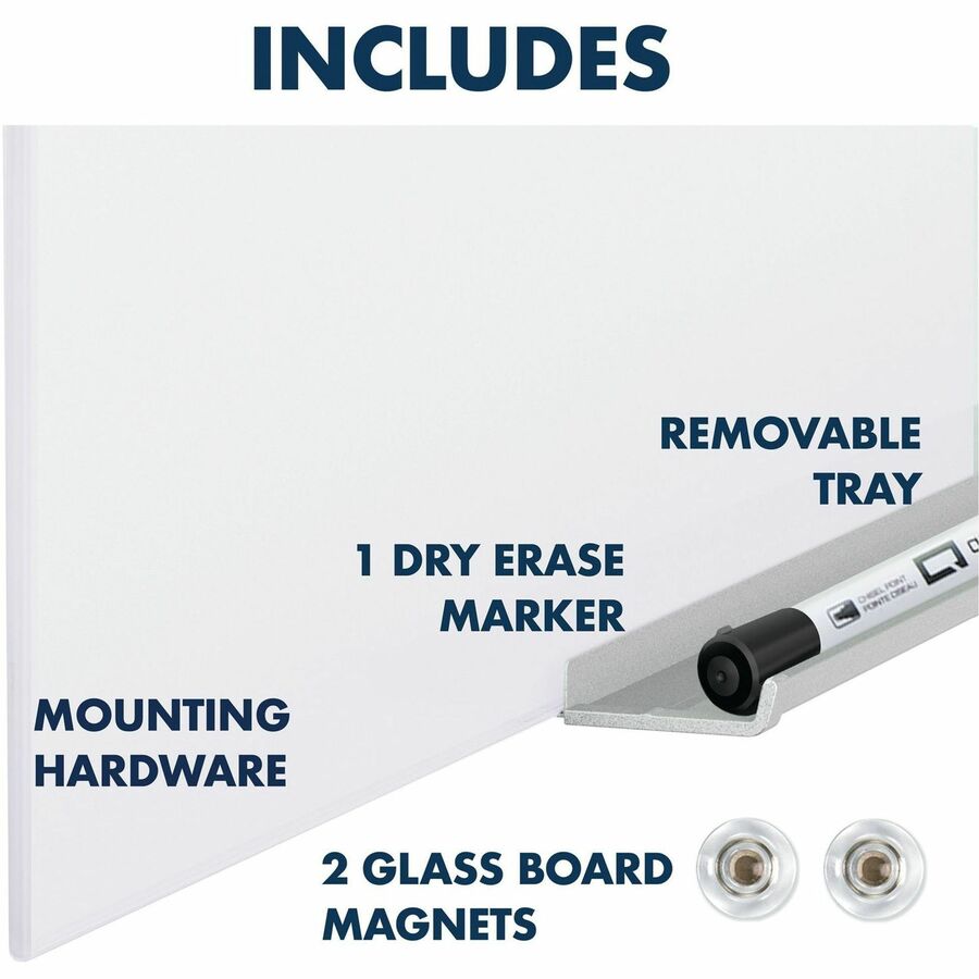 Quartet InvisaMount Vertical Glass Dry-Erase Board - 28x50 - Q012850IMW