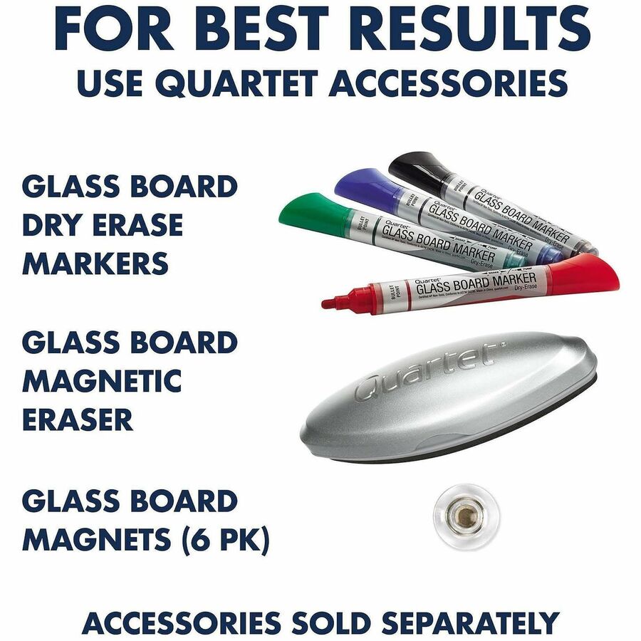 Quartet InvisaMount Vertical Glass Dry-Erase Board - 28x50 - Q012850IMW