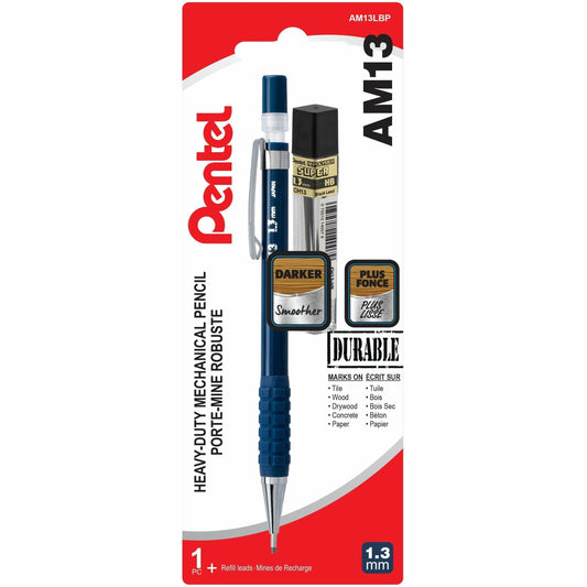 Pentel AM13 1.3mm Heavy Duty Mechanical Pencil and CH13-HB Lead