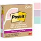 Post-it&reg; 100% Recycled Paper Super Sticky Notes 4 in x 4 in Lined Wanderlust Pastels Collection - 675R-3SSNRP