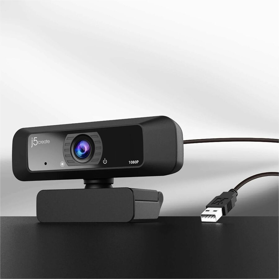 j5create JVCU100 Webcam - 2 Megapixel - 30 fps - Black - USB 2.0 Type A - 1 Each - JVCU100