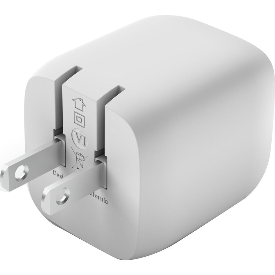 Belkin BoostCharge Pro Dual USB-C GaN Wall Charger with PPS 45W Laptop Chromebook Charging - Power Adapter - WCH011DQWH