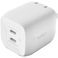 Belkin BoostCharge Pro Dual USB-C GaN Wall Charger with PPS 45W Laptop Chromebook Charging - Power Adapter - WCH011DQWH