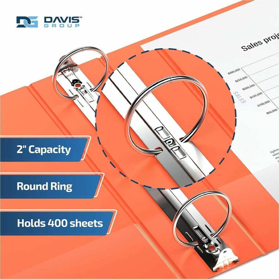 Davis Group Premium Economy, Round Ring, Binder, (Orange, 2") - 2313-19