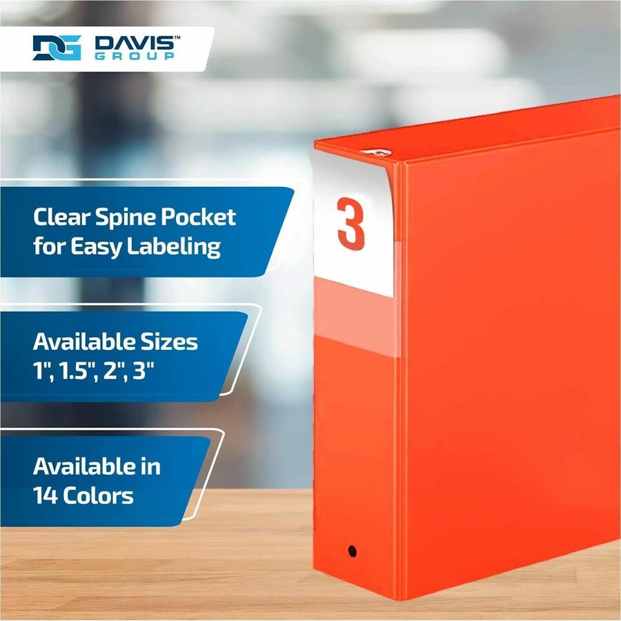 Davis Group Premium Economy, Round Ring, Binder, (Orange, 3") - 2314-19