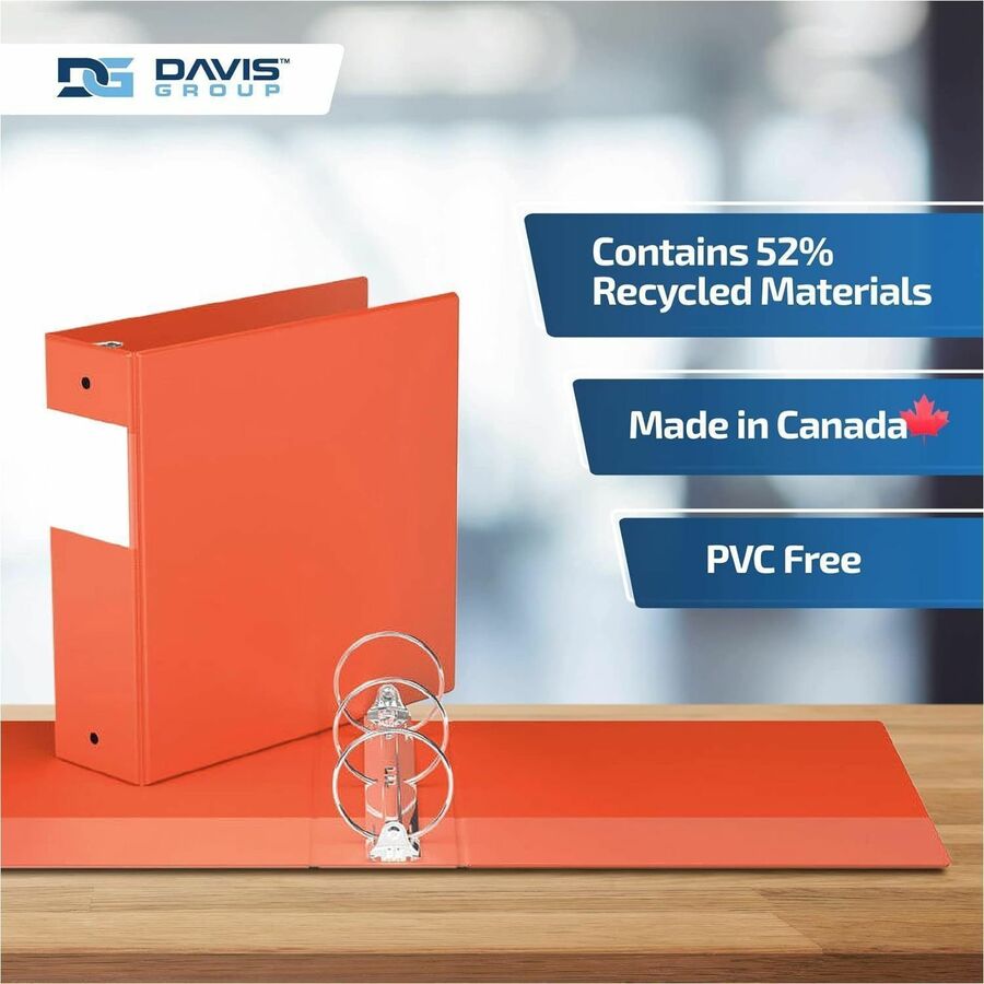 Davis Group Premium Economy, Round Ring, Binder, (Orange, 3") - 2314-19