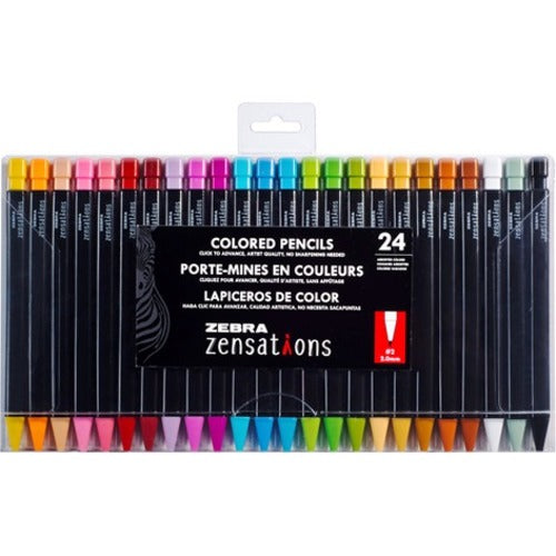 Zebra Pen Zensations Coloured Pencils 24pk Assorted