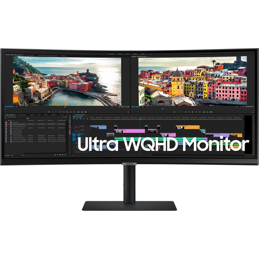 Samsung ViewFinity S6 S34A654UBN 34" Class UW-QHD Curved Screen LCD Monitor - 21:9 - Black - LS34A654UBNXGO