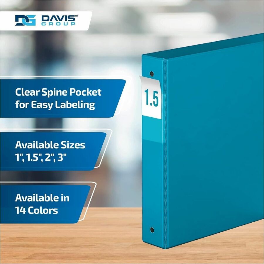 Davis Group Premium Economy, Round Ring, Binder, (Turquoisee Blue, 1.5") - 2312-52