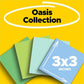 Post-it&reg; 100% Recycled Paper Super Sticky Notes, 3 in x 3 in, Oasis Collection - 654R24SSTCP